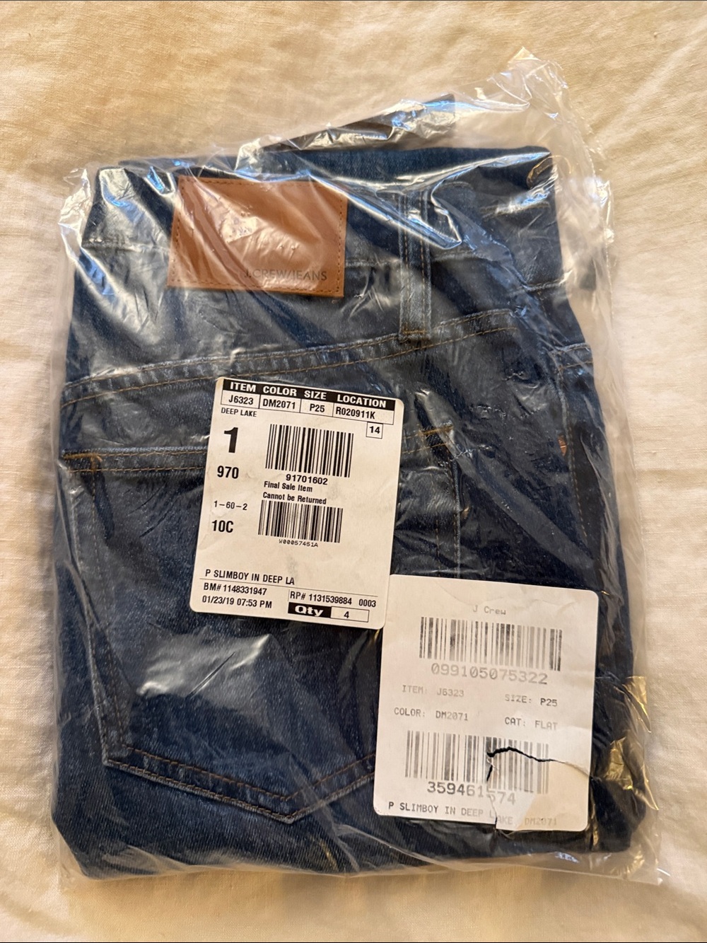 J. Crew Women’s Denim in  Deep Lake Slim Boy Jeans Petite 25